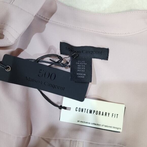 500‎ Maison Cinqcent Pink Blue Trench Coat - Size Extra Small - Picture 6 of 11